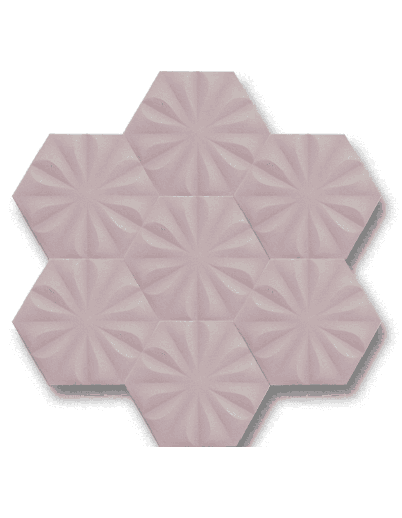 Altıgen Seramik Çini Karo 15x17 -35,  Pembe Seramik, Pembe Kobalt Seramik, El Yapımı Seramik, Hexagon Gold Seramik, Hexagon Ceramic, Hexagon Tile Design,