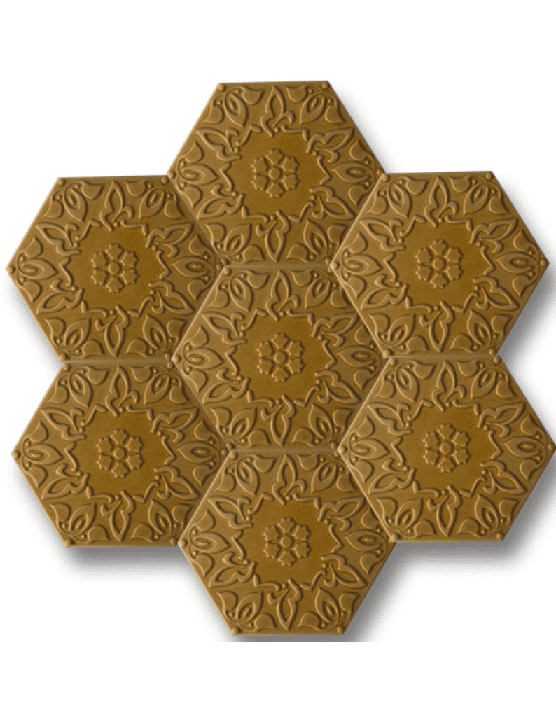 Altıgen Seramik Çini Karo-09- 15x17  Hexagon Tile, Hexagon Seramik, Handmade tiles, El Yapımı Seramik, El Yapımı Çini Karo, 